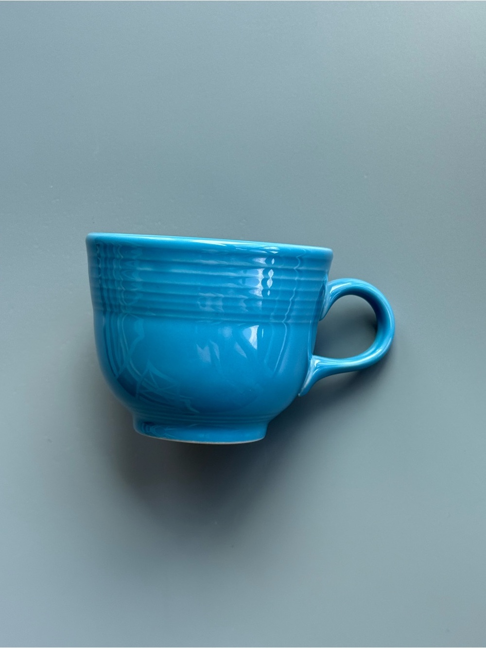 Vintage Fiestaware Small Coffee Cup, Turquoise Blue Color, EUC